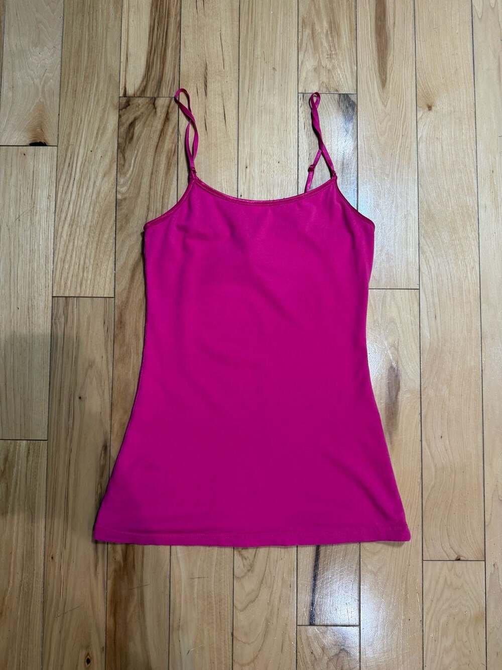 Y2K Women’s Pink Buffalo David Bitton Spaghetti Strap Cami Tank Top